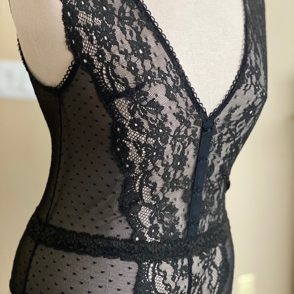 NWOT Victoria’s Secret Black Lace Teddy Bodysuit